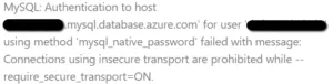 AzureMySQL Error