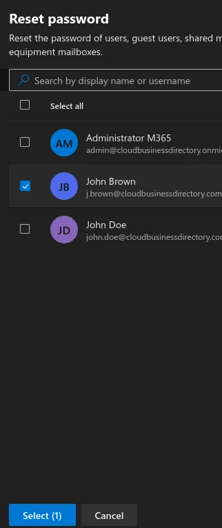 How to reset the password of a Microsoft 365 user