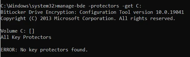 How to retrieve the Bitlocker recovery key in Windows