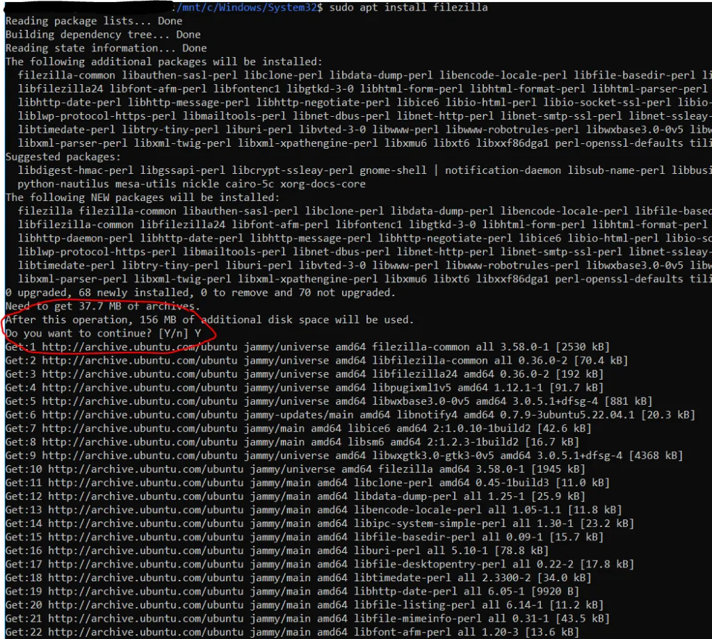 How to install Filezilla in Ubuntu Linux