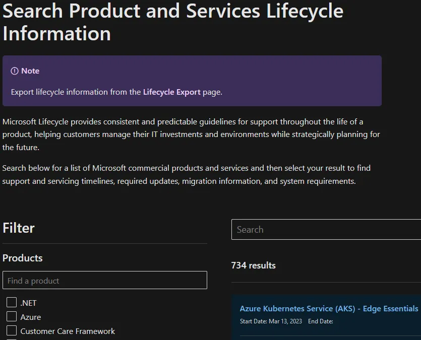 Discontinued services in Microsoft Azure
