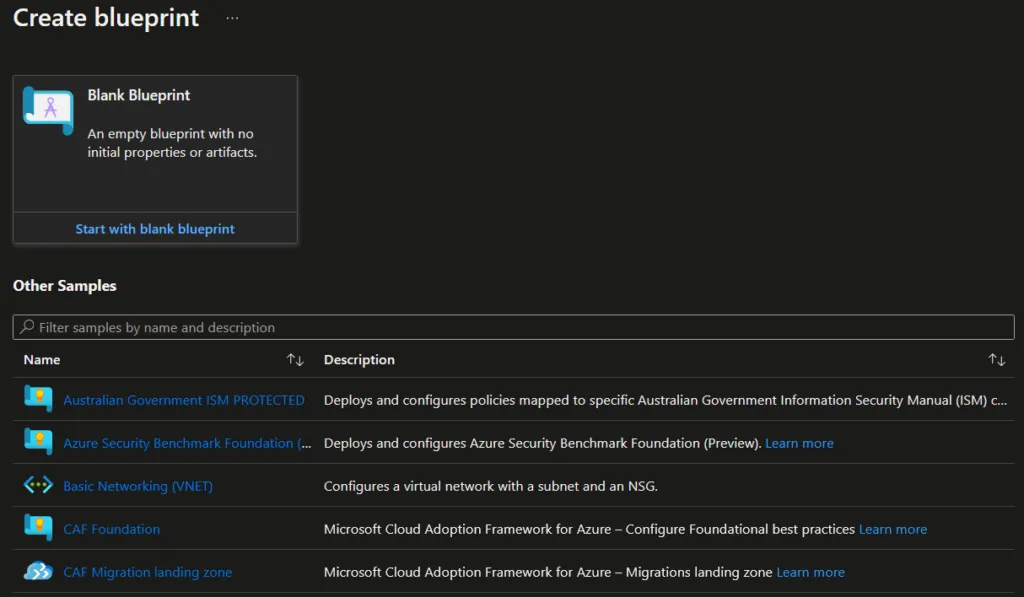 How to create a custom Azure Blueprint