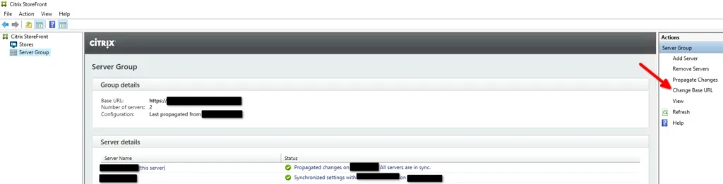 How to change the Citrix Storefront URL