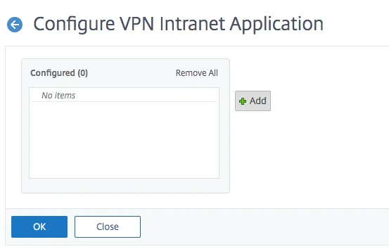 click to add intranet application