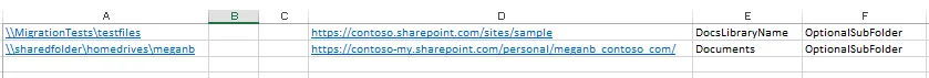 Sample format when using a CSV file